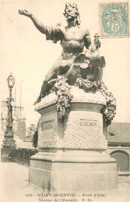 Saint-Quentin 02 Pont d_Isle Statue de l Escaut