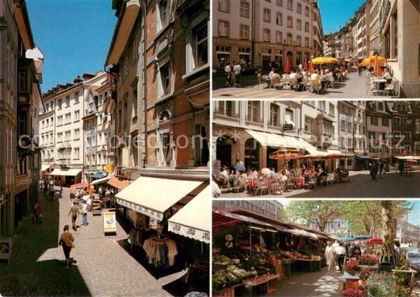 St Gallen SG Spisergasse Neugasse und Marktplatz