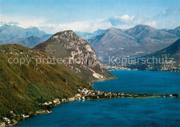 Melide Lago di Lugano Fliegeraufnahme