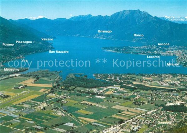 Locarno TI Fliegeraufnahme mit Ascona Minusio Tene