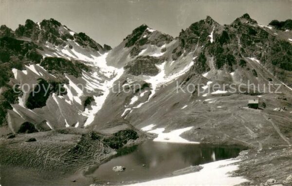 Piz Sol Berghütte mit Wildseelücke Bergsee Gebi