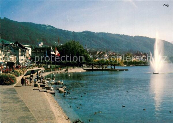 Zug ZG Uferpromenade am Zugersee Fontäne