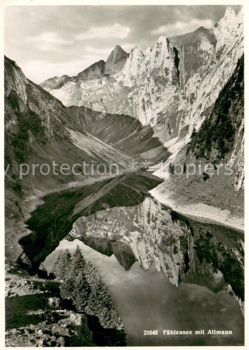 Faehlensee IR Bergsee mit Altmann Appenzeller Alpen W