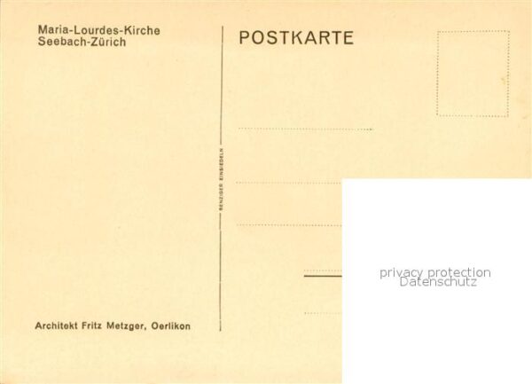 Seebach Zuerich Maria Lourdes Kirche Architekt Fritz Me – Bild 2