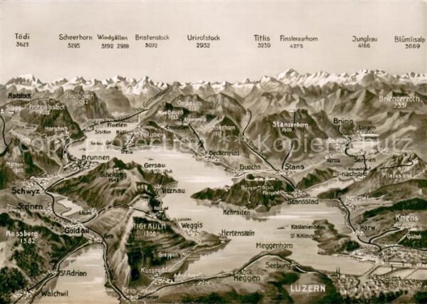 Luzern  LU Vierwaldstättersee und Umgebung Alpen a