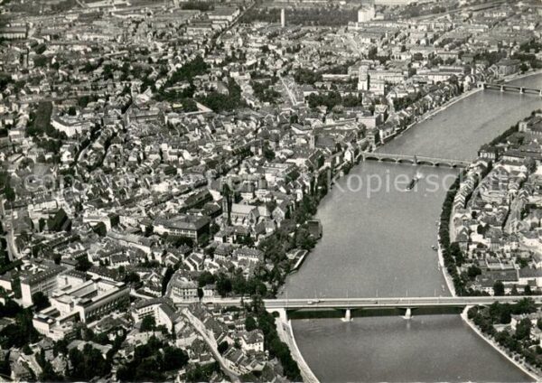Basel BS Stadtbild mit 3 Rheinbrücken