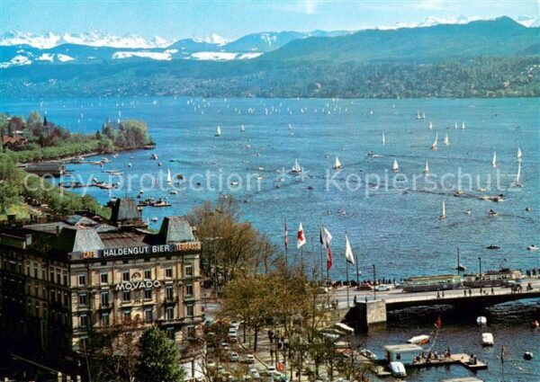 Zuerich ZH Am Quai Quaibrücke Zürichsee Albiskette
