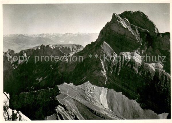 Alpstein GR Gebirgspanorama Lisengrat Rotsteinpass