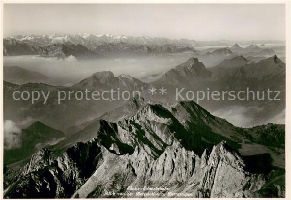 Saentis AR Blick von der Bergstation auf Berner Al