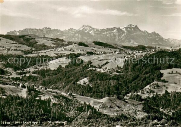 Speicher AR Panorama mit Säntisgruppe Appenzeller A