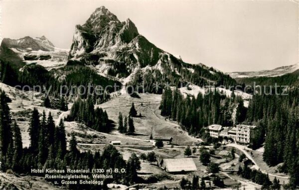 Grosse Scheidegg Hotel Kurhaus Rosenlaui mit Wellhorn