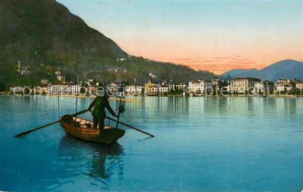 Paradiso Lago di Lugano Barca di Pescadore Panorama