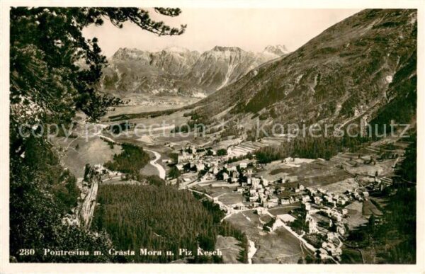 Pontresina mit Crasta Mora und Piz Kesch