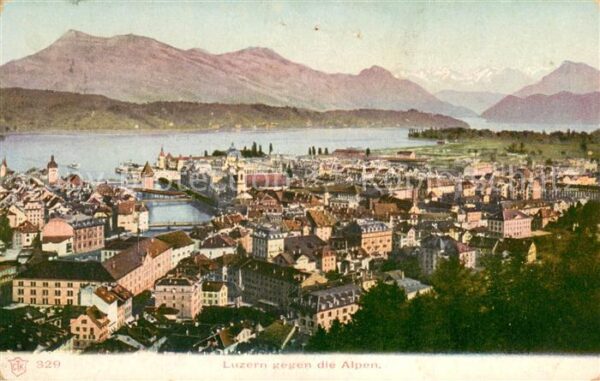 Luzern  LU Panorama mit Alpen