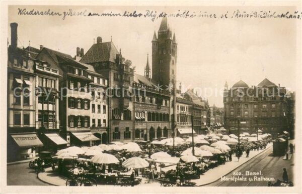 Basel BS Marktplatz mit Rathaus