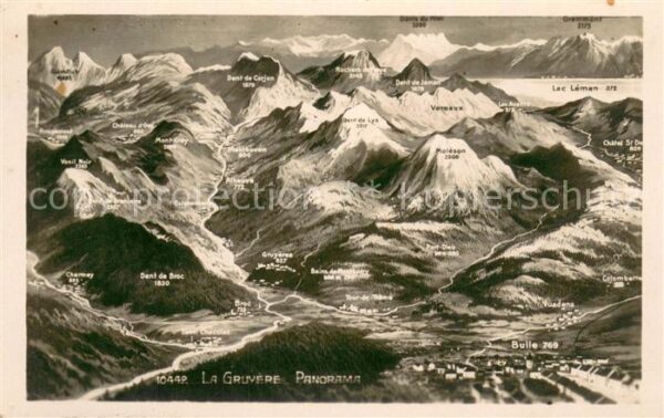 Gruyeres FR Panoramakarte