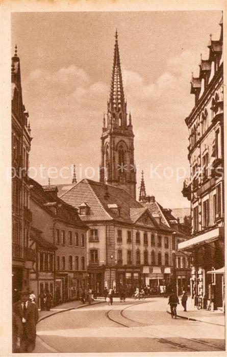 Mulhouse Muehlhausen Innenstadt Wildemannstrasse Kirche