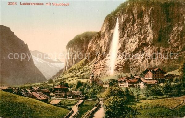 Lauterbrunnen BE mit Staubbach Wasserfall Berner Alpen