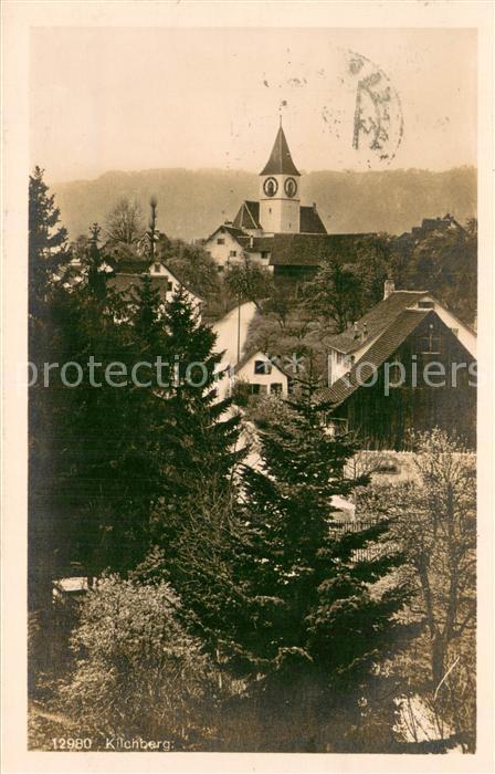 Kilchberg ZH Ortsansicht mit Kirche