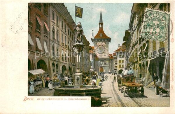 Bern BE Zeitglockenturm und Bärenbrunnen