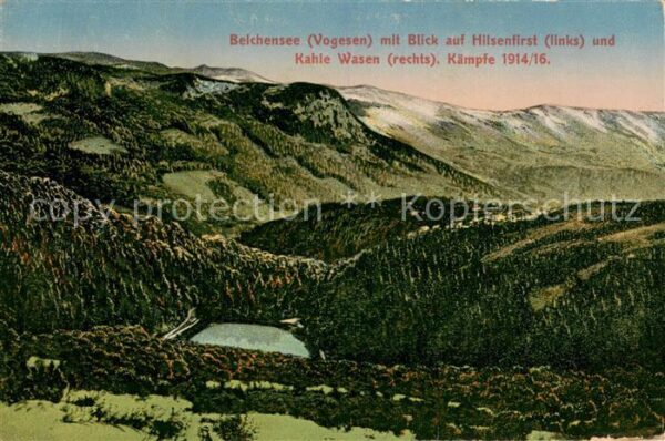 Belchen Elsass Belchensee mit Blick auf Hilsenfirst Ka