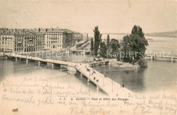 Geneve GE Pont et Hotel des Bergues