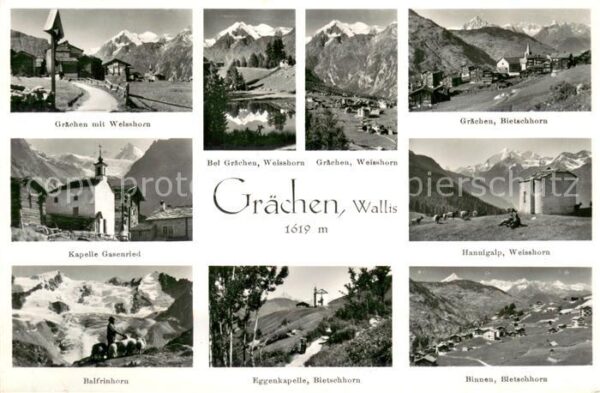 Graechen VS mit Weisshorn Kapelle Gasenried Balfrin