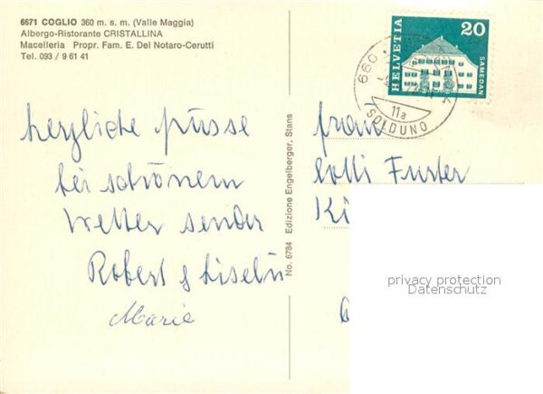 Coglio Vallemaggia Albergo Ristorante Cristallina Chiesa P – Bild 2