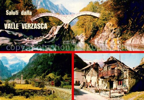 Valle Verzasca Brücke Kirche Ortsmotiv