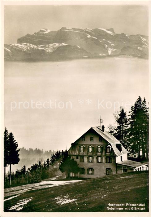 Pfannenstiel Staefa Hochwacht Nebelmeer mit Glärnisch