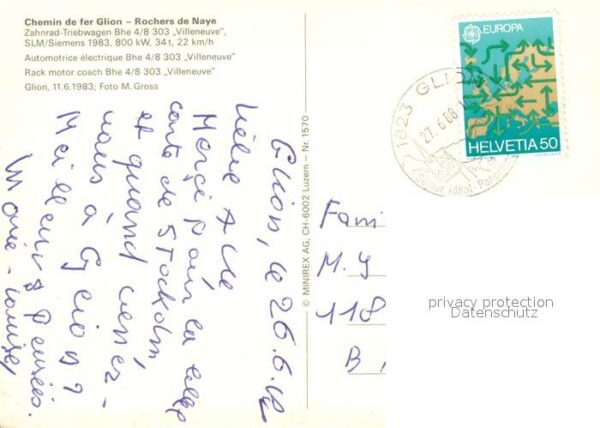 Rochers de Naye Chemin de fer Glion Zahnrad Triebwagen – Bild 2
