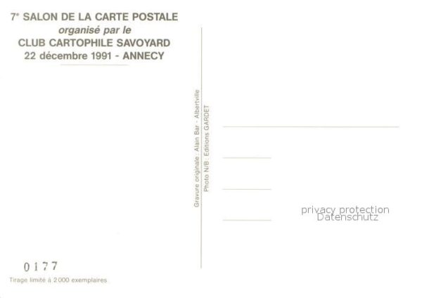 Annecy 74 Haute-Savoie 7e Salon de la Carte Postale Illustrati – Bild 2