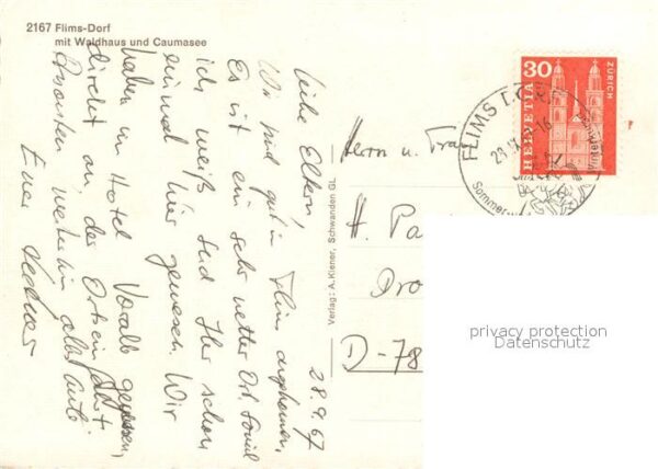 Flims Dorf Gesamtansicht m. Walhaus u. Caumasee – Bild 2