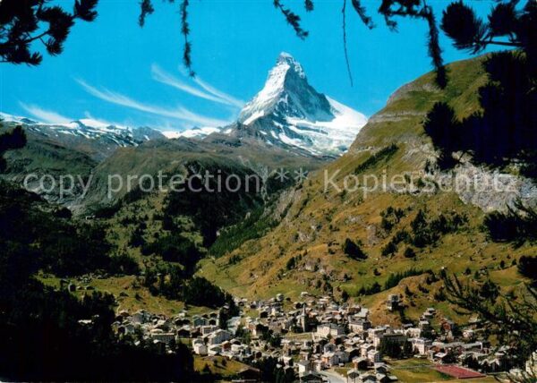 Zermatt VS Panorama Blick zum Matterhorn Walliser