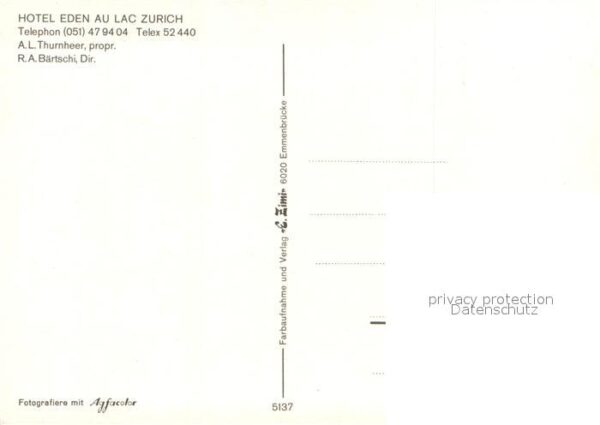 Zuerich ZH Hotel Eden au Lac – Bild 2