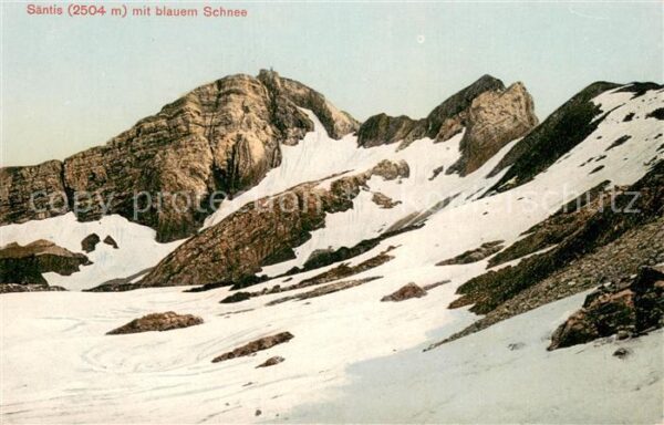Saentis AR mit blauem Schnee Bergwelt Appenzeller
