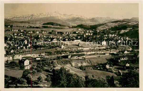 Herisau AR Panorama Alpen Handdruck