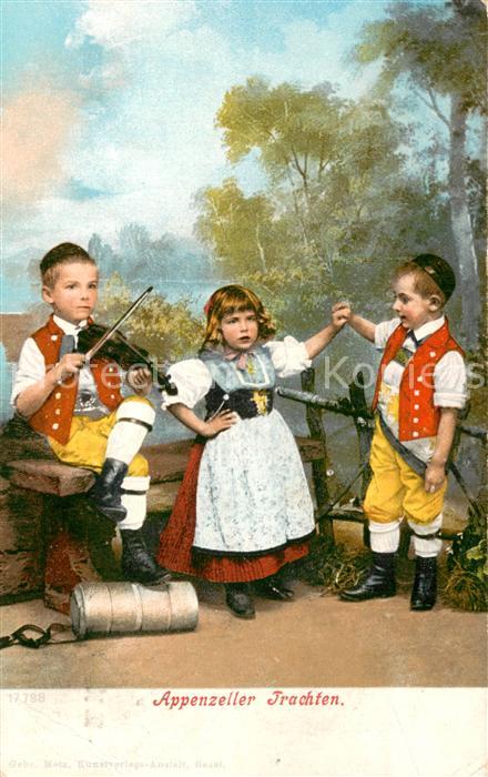 Appenzell IR Appenzeller Kinder Trachten Künstlerkar