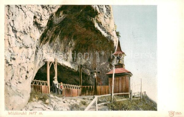 Wildkirchli Weissbad IR Eingang zur Höhle Appenzeller Alpen