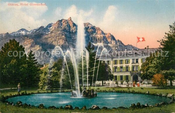 Glarus GL Hotel Glarnerhof Springbrunnen Alpen