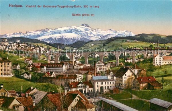 Herisau AR Stadtpanorama Viadukt der Bodensee Togg
