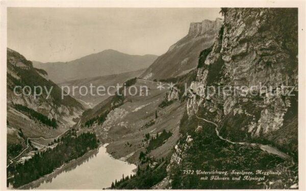 Seealpsee Saentis IR Unterstichweg Megglisalp mit Fähnern un