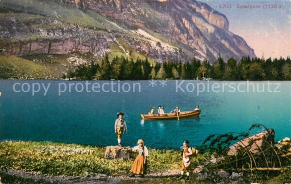 Seealpsee Saentis IR Uferpartie am See Ruderboot