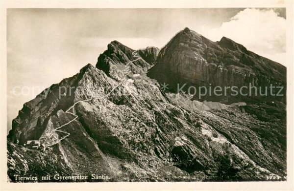 Tierwies AR Berghotel mit Gyrenspitze Säntis Appenz