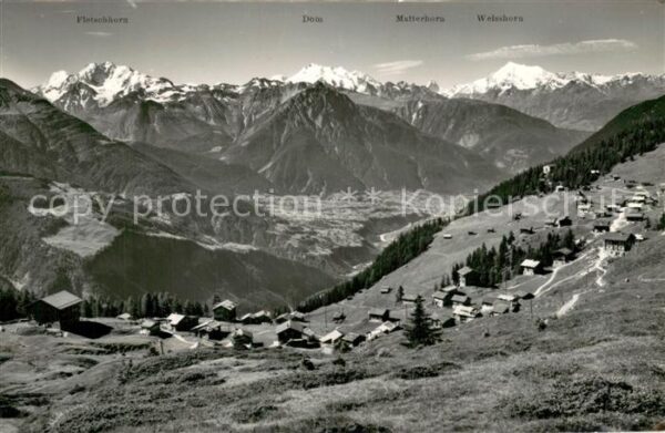 Bettmeralp VS Panorama mit Fletschhorn Dom Matterhorn