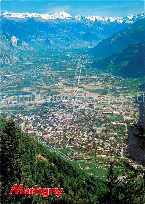 Martigny  Martinaco VS La ville la plaine du Rhône et les Alpe