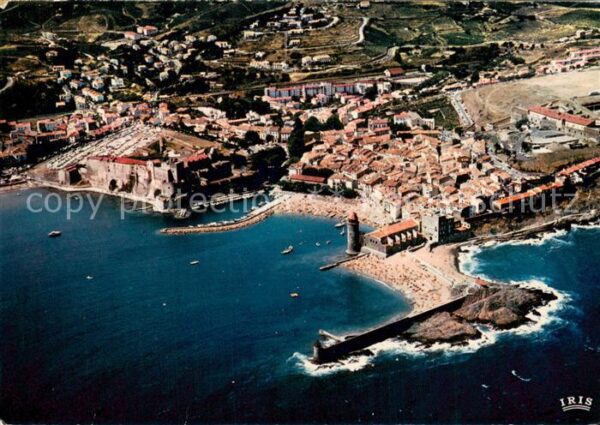 Collioure 66 Fliegeraufnahme Le Chateau Royal La pla
