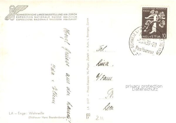 Exposition Zuerich ZH LA Enge Wehrwille – Bild 2