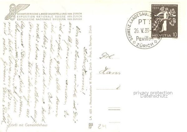 Exposition Zuerich ZH Dörfli mit Gemeindehaus – Bild 2