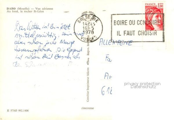 Dabo Moselle 57 La ville et fond Rocher Saint Léon vue – Bild 2